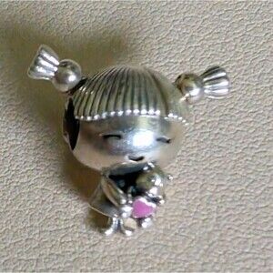 Pandora Sterling Silver Charm - Little Girl With Teddy Bear